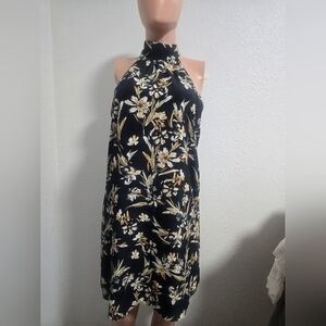 Willow Black and Gold Floral Midi Dress